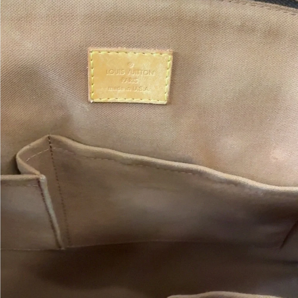 Louis Vuitton Monogram Canvas Shoulder Bag in Brown and Tan